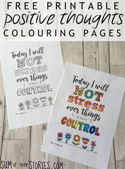 Positive Thoughts Free Printable Colouring Pages — Sum Of Their Stories