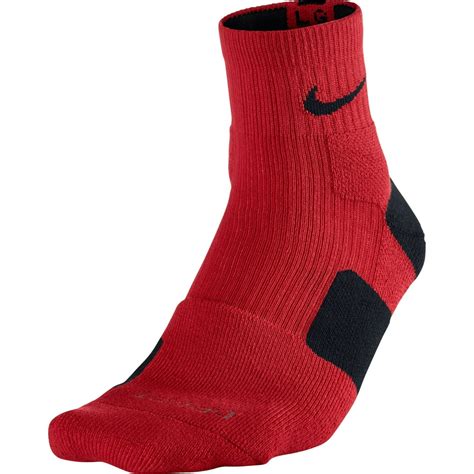 Nike Nike Elite Cushioned High Quarter Mens Socks Redblack Sx3718