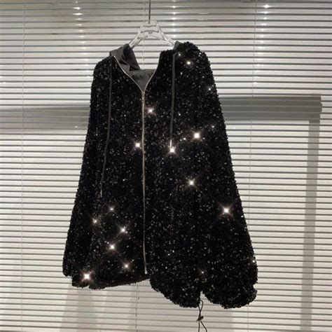 Oversized Sequin Hoodie Etsy