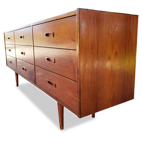 Mid Century Teak Nine Drawer Dresser Decade Five Furniture Co