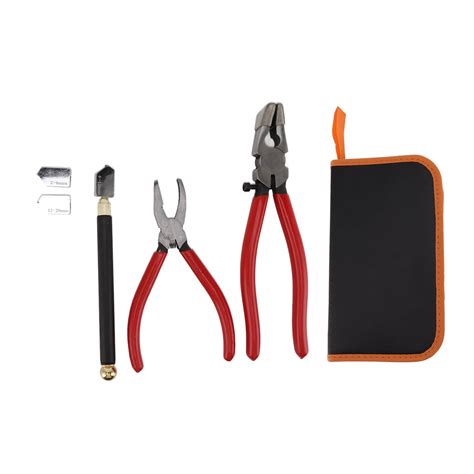 Glass Cutter Tool Kit Breaker Pliers Curve Jaw Glass Running Pliers Kit ...