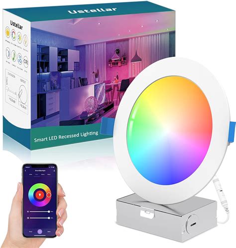 USTELLAR Iluminación empotrable LED inteligente WiFi de 6 pulgadas