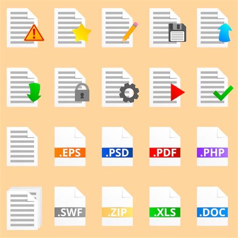 Premium Vector | Collection of twenty detailed document icons. colorful ...