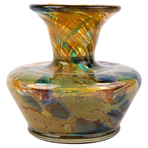 Signed Mdina Maltese Glass Designer Vase For Sale At Stdibs