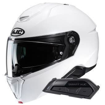 Pack Casco Moto Kit Bluetooth HJC I91 Pearl White Kit Bluetooth