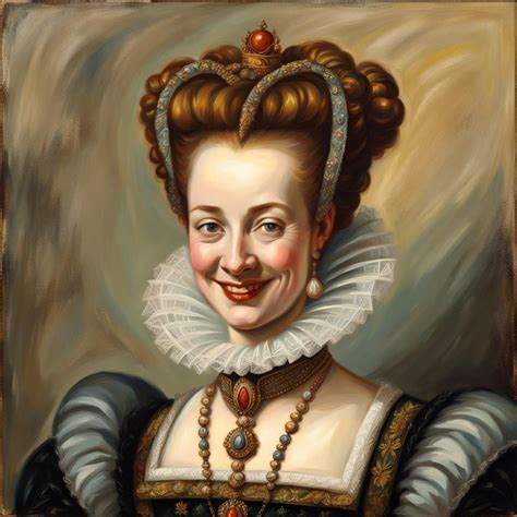 Cheeky Winking Elizabethan Noblewoman Head And Shoulders Portrait 8k