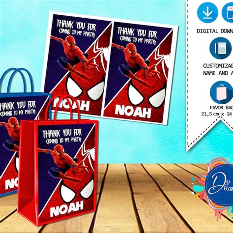 Spiderman Birthday Favor Bag Etsy