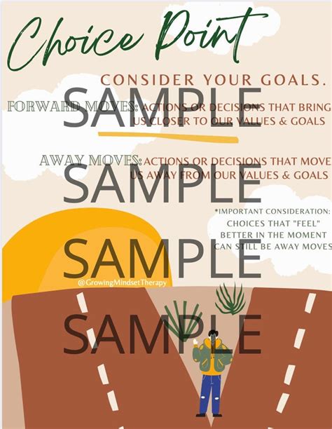 Choice Point Act Goals Therapy Worksheet Etsy