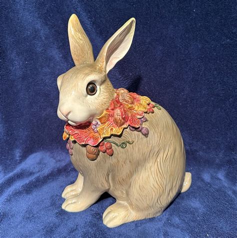 Fitz Floyd Autumn Woods Bunny Canister Cookie Jar Glass Etsy