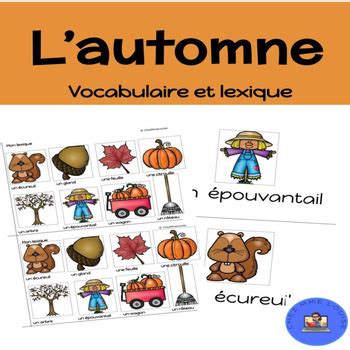 Automne Vocabulaire Et Lexique French Fall Vocabulary Cards Tpt