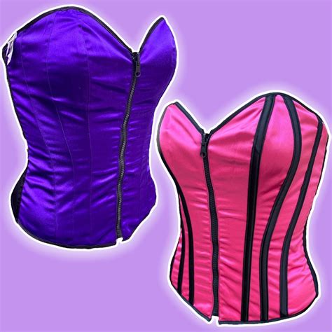 Shirley Of Hollywood Womens Pink And Purple Corset Depop