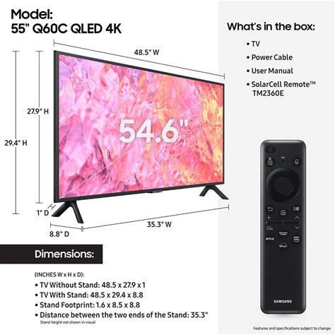 SAMSUNG 55 Inch Class QLED 4K Q60C Series Quantum HDR Dual LED Object