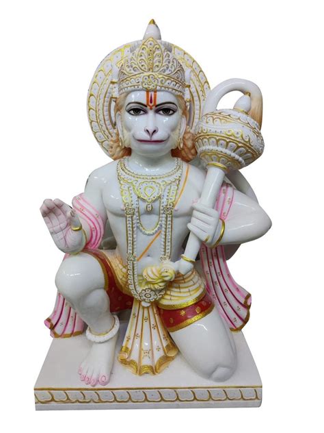 White Marble Lord Hanuman Statue For Worship Size 36 Inch At Rs