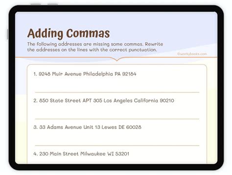 Adding Commas Worksheet L32bl32 Workybooks Worksheets Library