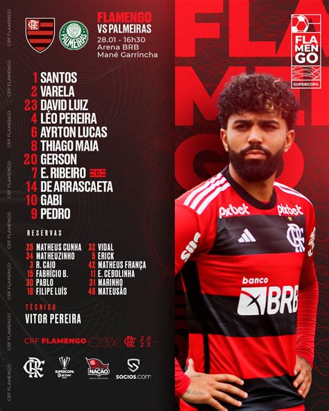 Saiu Flamengo Divulga Escala O Para Jogo Contra O Palmeiras Pela