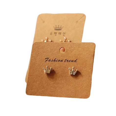 Customized Gold Jewelry Price Tag Recycled Kraft Paper Card With Logo