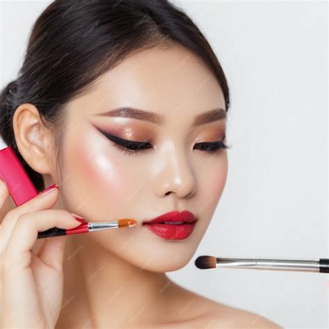 Premium Photo Beautiful Asian Woman Makeup Trial For Flawless Look