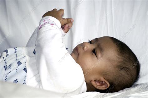 Baby Boy Playing With His Hands Stock Image M Science