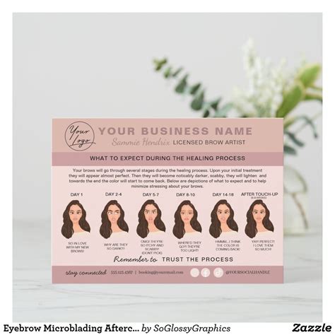 Eyebrow Microblading Aftercare Instructions Card Microblading Aftercare