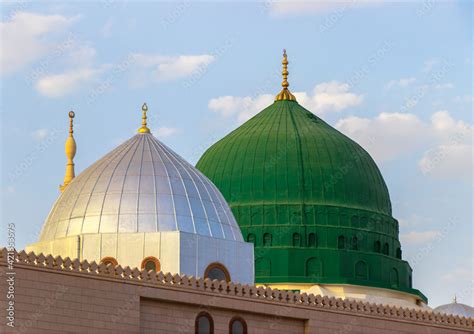 The Famous Green And Silver Domes Of The Prophet S Mosque The Mosque Was Founded By Prophet