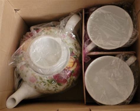 Brabd New Royal Albert Country Rose Piece Tea Set Htf Ebay