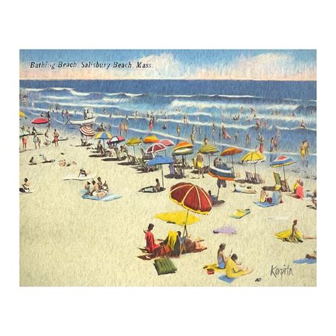 Vintage Beach Vintage Postcard Old Beach Postcard Beach Etsy Beach