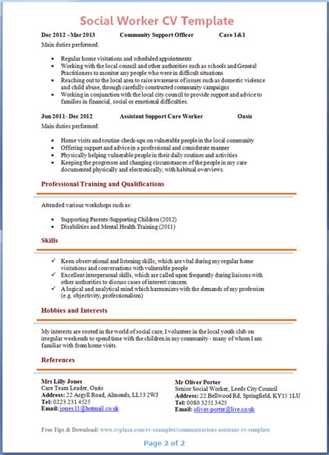 Social Worker Cv Example 2