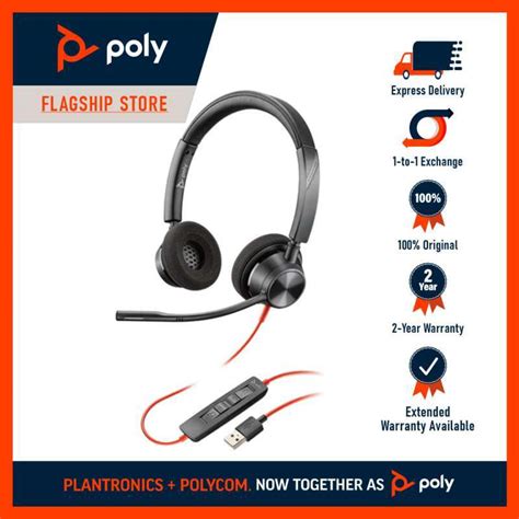 jual poly blackwire  headset usb   seller poly official flagship