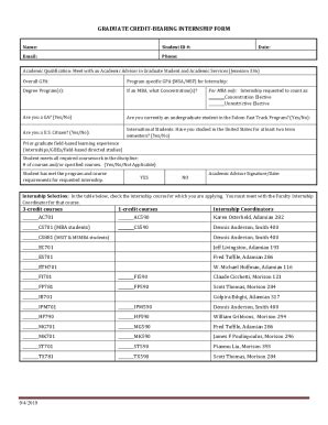 Fillable Online Internship Approval Form For Grad And Undergrad Fax