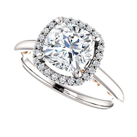 Cushion Halo Engagement Ring Princess Jewelry