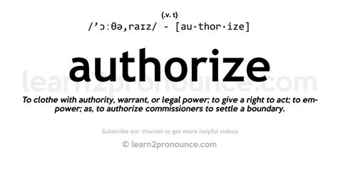 Pronunciation of Authorize | Definition of Authorize - YouTube