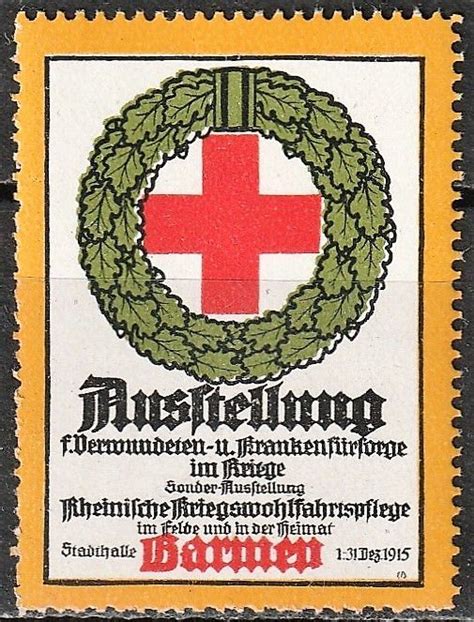 Germany Red Cross Cinderella Stamp 1915 Postal Stamps Red Cross