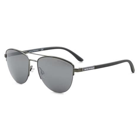 Giorgio Armani Irregular Shape Men Sunglasses Gunmetal Sunglasses Giorgio Armani Eyewear