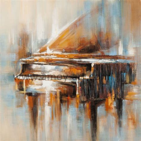 China Abstract Piano Oil Paintings Handmade On Canvas For Wall Decor