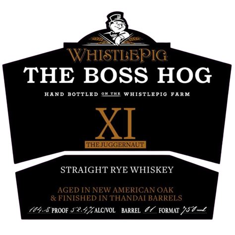 Whistlepig Boss Hog Xi The Juggernaut Rye Whiskey