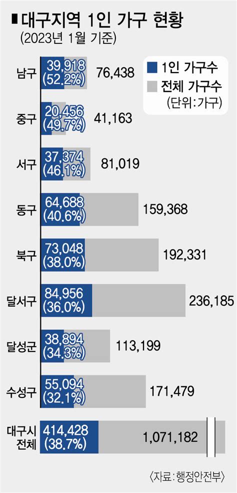 영남일보 단독 대구 3가구 중 1가구는 나 혼자 산다남구는 절반 넘어 52