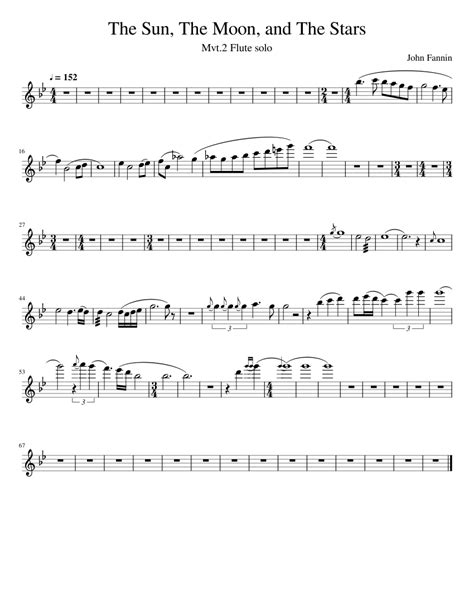 Thesunthemoonandthestarsflutesolo Sheet Music For Flute Solo