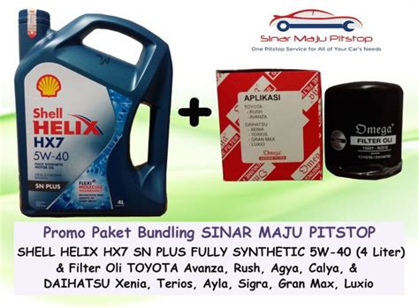 Paket Oli Mobil SHELL HELIX HX7 5W 40 API SN PLUS 4 LITER SEGEL