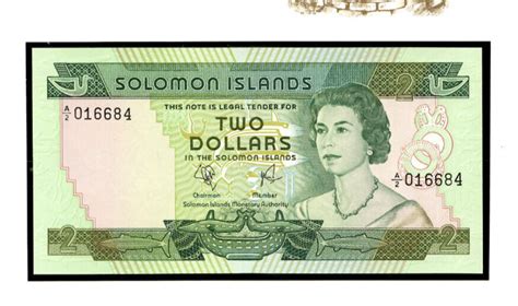 Solomon Islands Banknote 1977 2 UNC P 5 UN FDI FLAG STAMP Prefix A 2