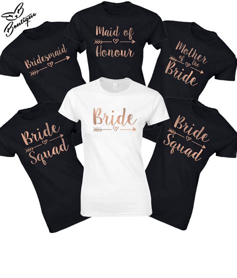 Bachelorette Party Shirts Bride Squad Tshirts Rose Gold Etsy