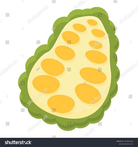 Half Jackfruit Icon Cartoon Vector Ripe Stock Vector Royalty Free