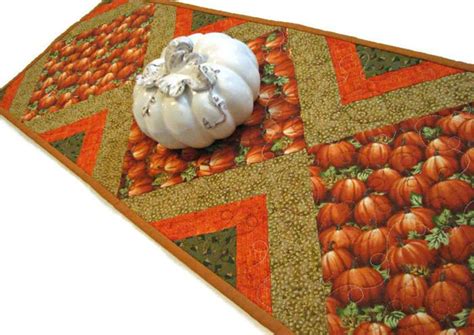 Autumn Quilted Table Runner Pumpkin Quilted Table Topper Etsy Canada