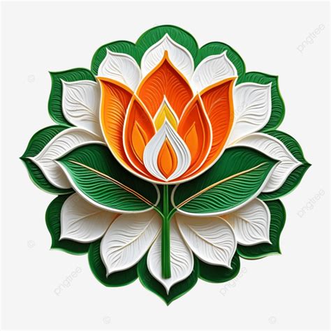 3d Tricolor Lotus Rangoli Design, 3d Decorative And Beautiful, Rangoli ...