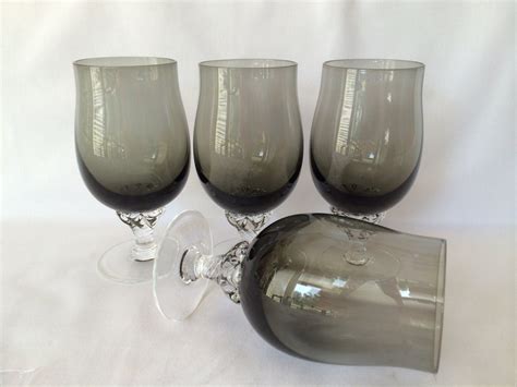 Grey wine glasses, Sasaki Crystal, Coronation glasses, Short Stem Wine ...