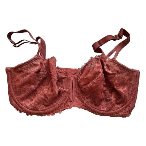 Target Intimates And Sleepwear Target Brand Unlinedunderwire Lacey Bra Size 36 Dd Maroon