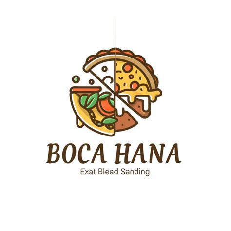 Logo Design For Boca Hana Vibrant Pizza And Sandwich Theme For