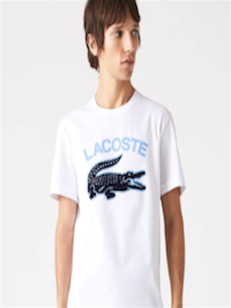 Buy Lacoste Men Brand Logo Printed Pure Cotton T Shirt - Tshirts for ...