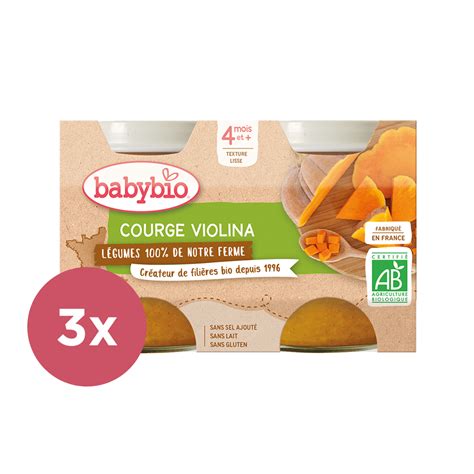 3x BABYBIO Tekvica Violina z našej vlastnej ekofarmy 2x 130 g feedo sk