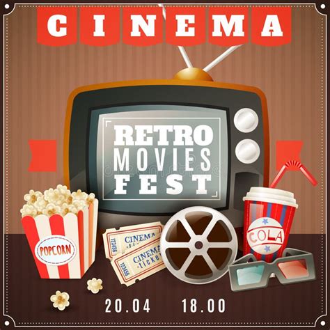 Retro Cinema Poster Stock Vector Illustration Of Bright 67010310