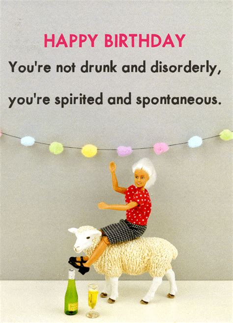 Funny birthday card - Spirited and Spontaneous - Bold & Bright – Comedy ...